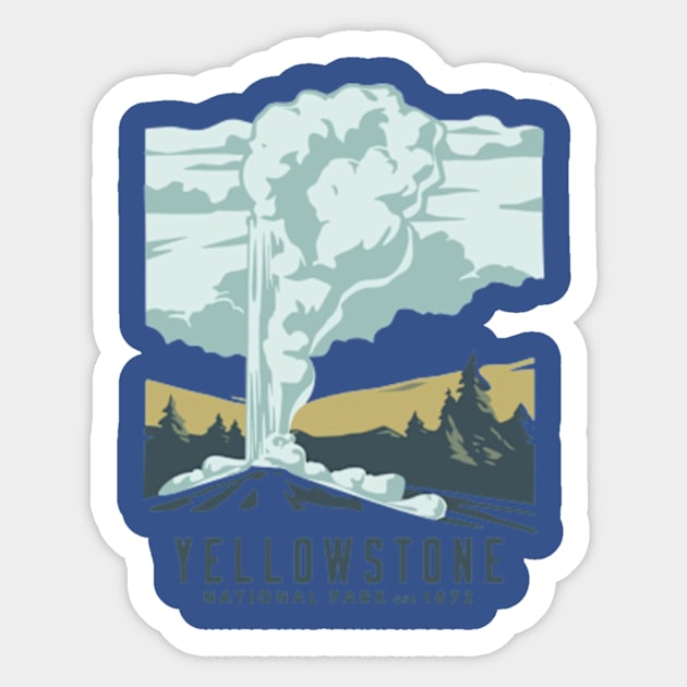 Yellowstone National Park 2 Sticker by AudreyBertha